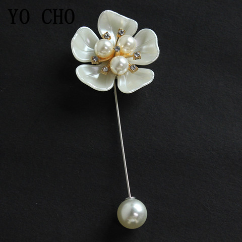 YO CHO hermosa broches para las mujeres broches para caballero flor perla alfileres de diamantes falsos camisa abrigo chal ropa joyería de la boda ► Foto 1/6