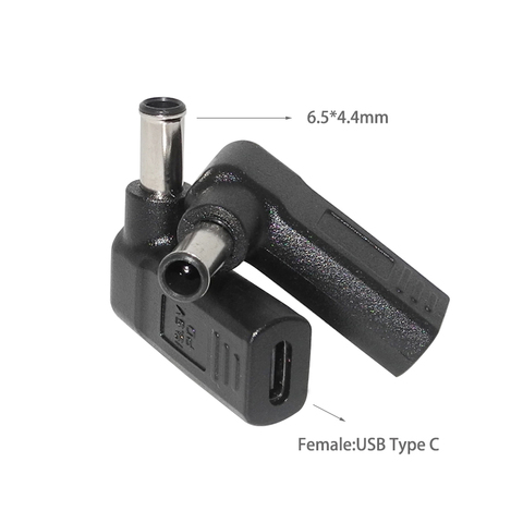 Convertidor USB tipo C para portátil, conector adaptador de fuente de alimentación CC, enchufe Jack 6,5x4,4, adaptador de portátil, cargador para Sony Vaio para Lg ► Foto 1/6