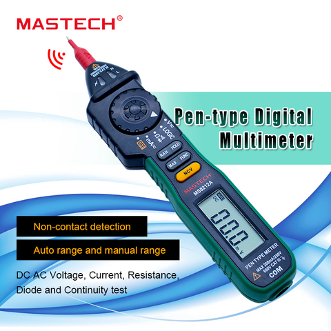 MASTECH MS8212A Pen tipo Multímetro Digital Multimetro DC Voltaje AC Corriente Tester Diodo Continuidad Lógica de Tensión Sin contacto ► Foto 1/6
