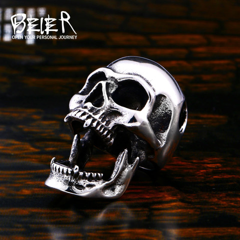 Abridor con motivo de calavera de cabra de acero inoxidable Beier 316L collar con colgante punk para hombre joyería de alta calidad LLBP8-461P ► Foto 1/6