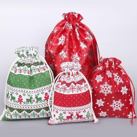 Bolsa de regalo de copos de nieve de alce y ciervo, cajas de embalaje para invitados de Feliz Navidad, decoración para fiesta de Navidad, 1 unidad ► Foto 1/6