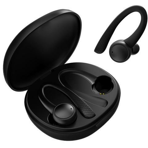 Auriculares TWS inalámbricos con Bluetooth 5,0 para hacer deporte, con gancho para la oreja, con micrófono, impermeable ► Foto 1/6