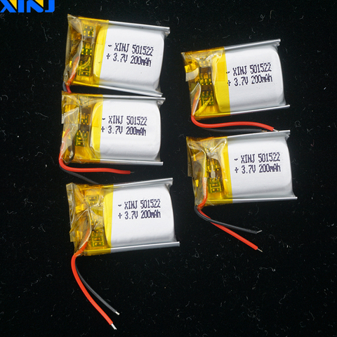 XINJ 5 uds 3,7 V 200 mAh 501522 batería de polímero de litio Li-po de celda de Li-Ion para DIY MP3/MP4 reproductor de música GPS Navegador de coche DVC Cámara ► Foto 1/6