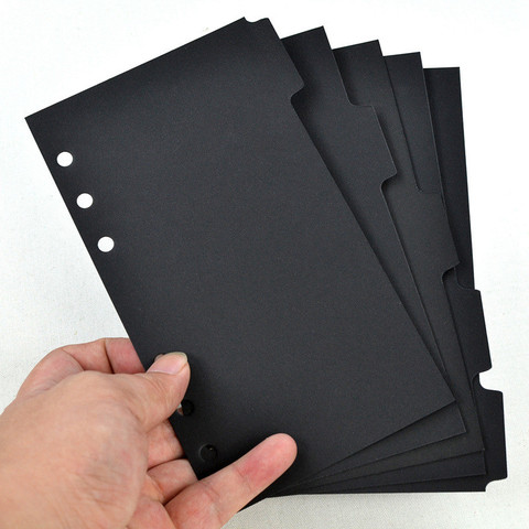 6 agujeros A5/A6 cuadernos con pestañas de papel 5 unids/set cuadernos de escritura Scrapbook índice pestañas planificador con divisor páginas ► Foto 1/6