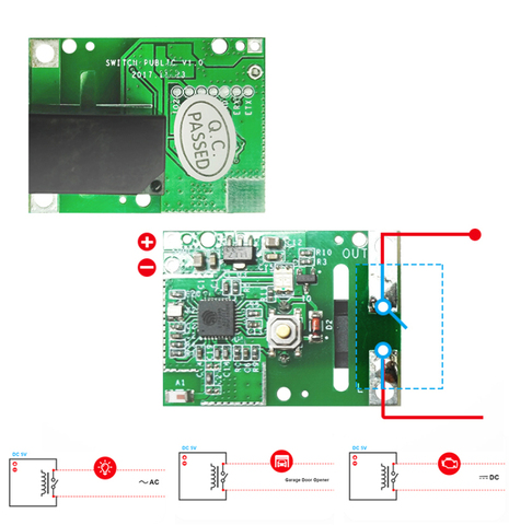 SONOFF-enchufe inteligente RE5V1C con Wifi, módulo de relé de 5V CC, inalámbrico, salida de contacto, interruptor Inching/selflocado ► Foto 1/6