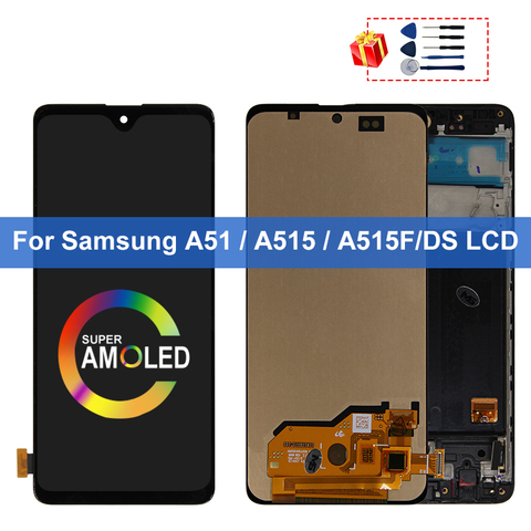 Pantalla Super AMOLED para móvil, digitalizador de pantalla táctil para Samsung Galaxy A51, A515F, SM-A515F/DS, A515F/DS, A515F ► Foto 1/6