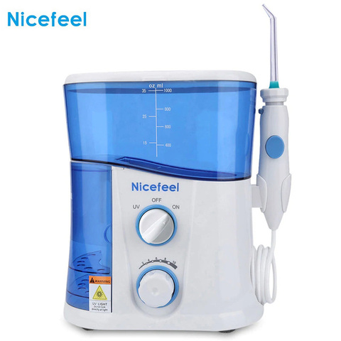 Nicefeel FC188 irrigador Oral Dental SPA Chorro de la esterilización UV agua Flosser hilo Dental Jet consejos con 7 boquillas para Familia ► Foto 1/6