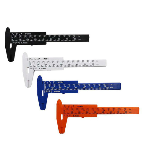 Alta calidad 1 Uds 0-80mm Escala de doble regla Calibre Vernier plástico Mini Regla de medición estudiante ► Foto 1/5