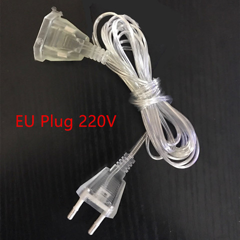 Cable de extensión de enchufe 3M, con interruptor de encendido/apagado para decoraciones para fiestas navideñas, guirnalda de fiesta de boda, enchufe europeo/estadounidense ► Foto 1/6