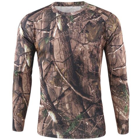 Camiseta de camuflaje para hombre, camiseta de manga larga de secado rápido transpirable para hombre, camisetas de Camuflaje militar tácticas de combate de deportes al aire libre del ejército ► Foto 1/6