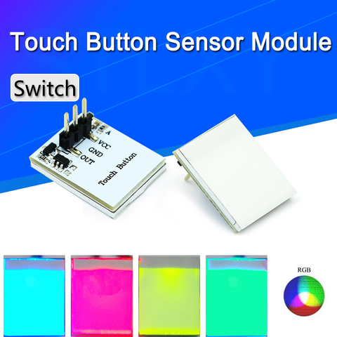 Módulo de Sensor de botón táctil, Interruptor táctil capacitivo, con pantalla de colores RGB, verde, azul, rojo y amarillo, circuito integrado ► Foto 1/6