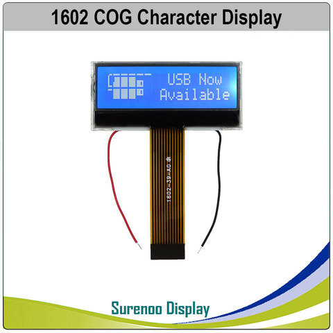 Módulo de pantalla LCD de 16X2 162 COG SPLC792A, Serial SPI, LCM, azul, negativo, con retroiluminación LED blanca, 1602 ► Foto 1/3