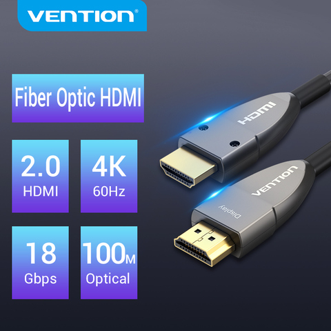 Cable HDMI 2,0 Vention 4K 60Hz, Cable HDMI 2,0 HDR de fibra óptica para caja, HDTV, proyector PS4 10m, 20m, 30m, 50m, 60m, 80m, 100m, Cable HDMI ► Foto 1/6