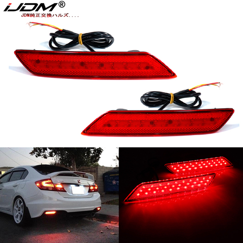 IJDM F1 estroboscópica LED parachoques Reflector luces para 2013-2015 Honda Civic sedán función como cola de freno y luz antiniebla trasera ► Foto 1/6