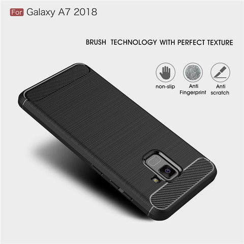 Funda de fibra de carbono a prueba de golpes para Samsung Galaxy A6, A7, A8 Plus, A9 2022, J4, J6 Plus, 2022 ► Foto 1/6