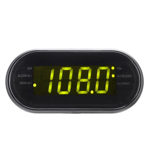 Reloj de Radio electrónico negro con alarma Digital LED, 24h, Radio FM/AM, 220V/50Hz, función de despertador Snooze para dormitorio ► Foto 1/6