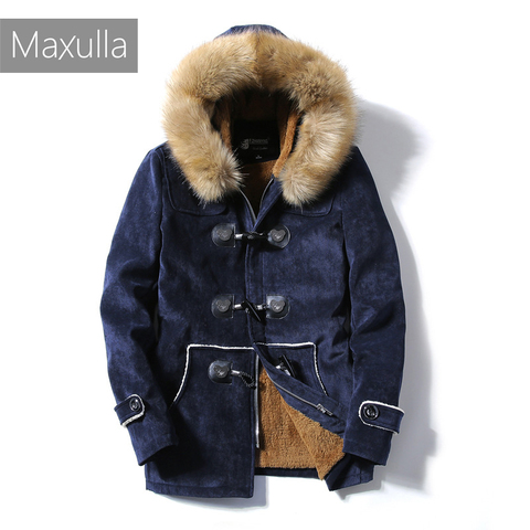 Maxulla-abrigo de invierno para hombre, chaqueta gruesa de ante, lana, Punk, para moto ► Foto 1/5