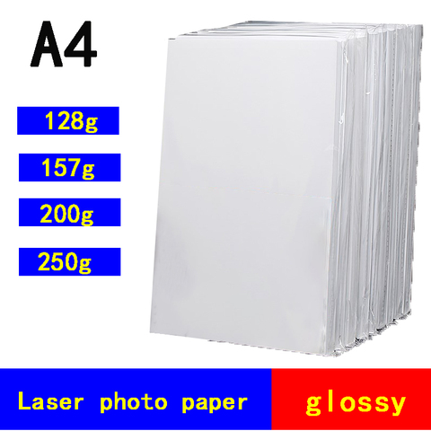 Papel fotográfico brillante de doble cara para impresora láser A4, 128g, 157g, 200g, 250g, papel de impresión láser recubierto ► Foto 1/6