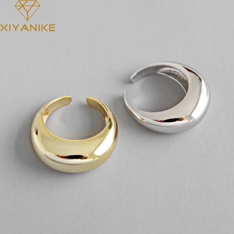 XIYANIKE-anillo plata de primera ley diseño geométrico para mujer, sortija, plata esterlina 925, estilo coreano, boda, compromiso ► Foto 1/5