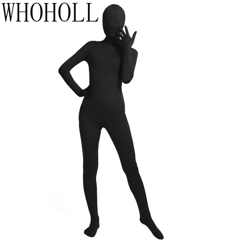 Mono negro de LICRA Zentai para mujer, traje entallado de piel completa, traje Zentai para mujer, ropa de baile de licra, Conan ► Foto 1/5