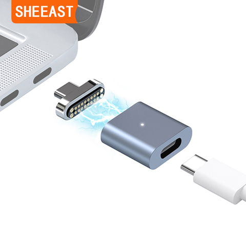 Adaptador magnético USB C, convertidor de 20 pines tipo C, conector PD, 100W, carga rápida, 10Gbp/s, para iPad, MacBook Pro, HUAWEI, XIAOMI ► Foto 1/6