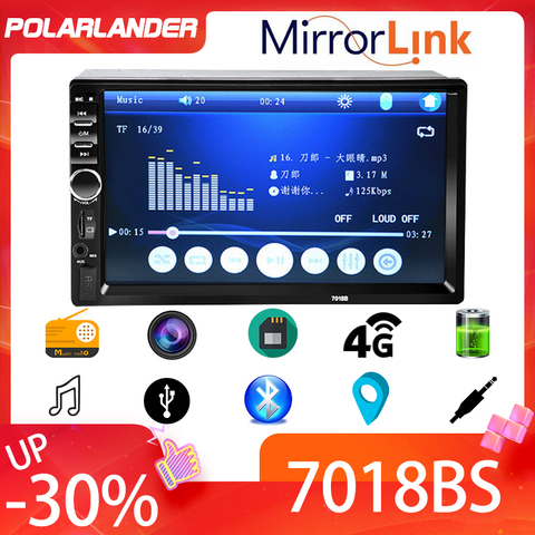 Mirror Link-Radio con reproductor MP5 para coche, Radio con reproductor MP5, 7 pulgadas, 2 Din, 7018BS, corto ► Foto 1/6