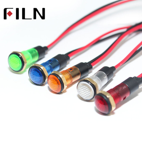 FILN-Luz led indicadora, lámpara piloto de señal, 8mm, 6 voltios, 110v, 12V, 24V ► Foto 1/6