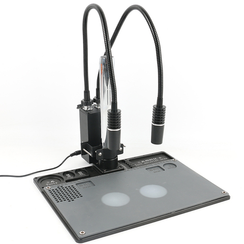 6W 6500K Microscopio de la industria doble LED cuello de cisne luz iluminadora lámpara de punto lámpara de luz de relleno para estéreo microscopio ► Foto 1/6