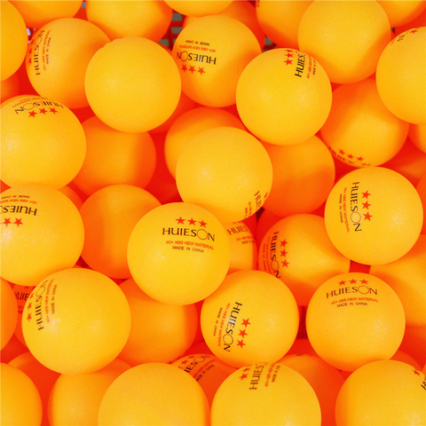 Huleson-Juego de pelotas de tenis de mesa 3 estrellas, juego de 30/50/100 Uds., color naranja, blanco, inglés, marcado Pelotas de Ping Pong, ABS, entrenamiento ► Foto 1/6
