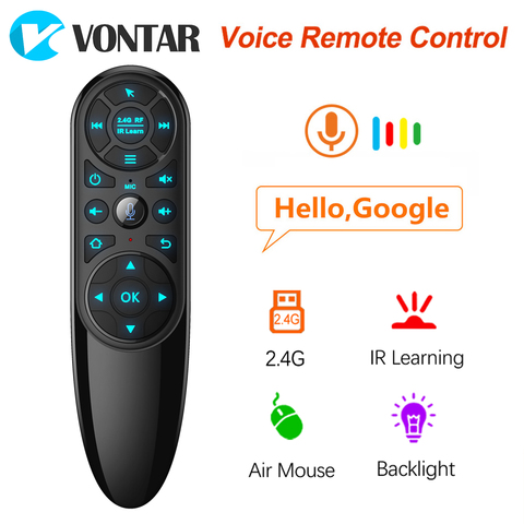 2022 nuevo Q6 Pro Control remoto por voz con giroscopio retroiluminado 2,4G inalámbrico Air Mouse IR aprendizaje para Android TV Box ► Foto 1/6