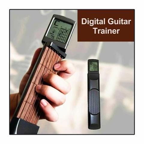 Herramienta de práctica de entrenamiento de cuerda de guitarra portátil de 6 tonos, pantalla de diagrama de acordes que puede girar, entrenador de dedos de Guitarra para principiantes ► Foto 1/6