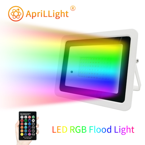 Venta caliente Led RGB Luz de inundación 20W 30W 50W 100W RGB Reflector foco IP68 impermeable luz de pared 110V/220V lámpara de jardín ► Foto 1/6