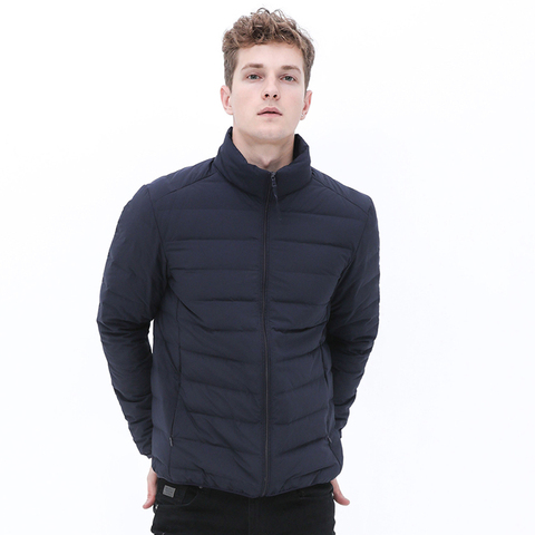 Chaqueta acolchada con cuello levantado para hombre, plumón de tela suave mate impermeable, ropa de abrigo acolchada sin costuras para invierno y otoño ► Foto 1/6