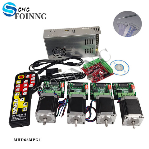 Kit de controlador mach3 de 4 ejes, kit CNC, Nema23, motor paso a paso de 76mm, 3A, CNC, 4 ejes, TB6560, volante ► Foto 1/6