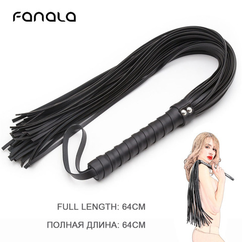 Látigo de cuero Bdsm de 64cm para juego sexual, Bondage, látigo para flirteo, azotes, accesorios exóticos con látigo de borla para mujer ► Foto 1/6