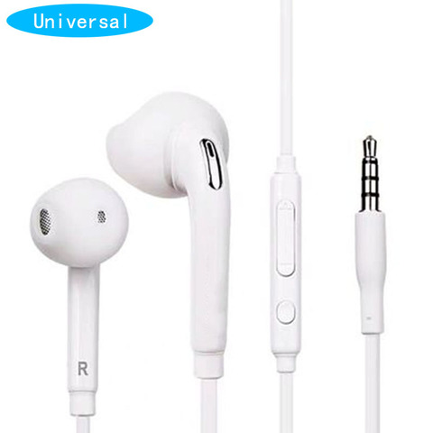 Auriculares internos blancos con cable y micrófono para Samsung Galaxy S6, auriculares con conector Jack de 3,5mm para teléfono móvil ► Foto 1/6