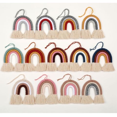 Colgante de arco iris para pared de dormitorio, accesorio tejido de decoración para habitación nórdica infantil ► Foto 1/6