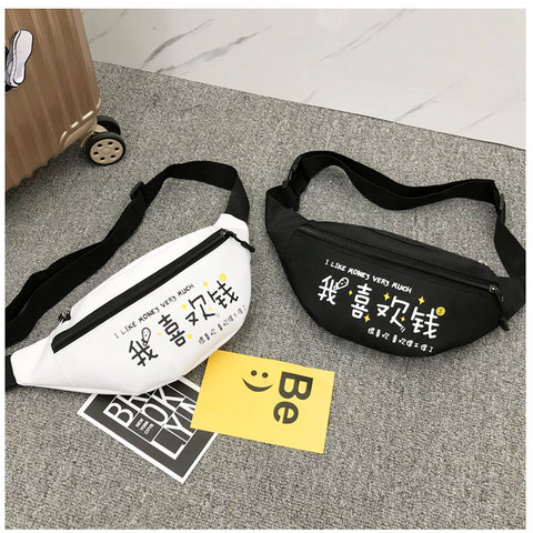 Fanny Pack para las mujeres carta cintura bolsa Hip-hop hombres pecho bolsa de Honda bolsillo mujer 3-cremallera cintura Packs para caminar correr ► Foto 1/6