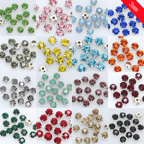 Diamantes de imitación redondos para costura, piedras de cristal, todos los colores, DIY, para coser en ropa, boda, manualidades para vestido, 100 Uds. ► Foto 1/5