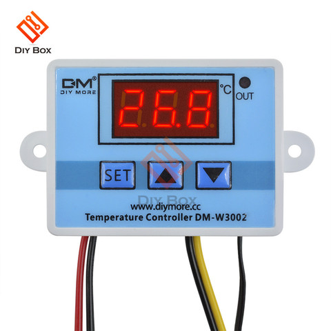 Controlador de temperatura Digital LED W3002 XH-W3002, interruptor de Control de termostato con Sensor de sonda, CC de 12V, 24V, CA de 110V-220V, 10A ► Foto 1/6