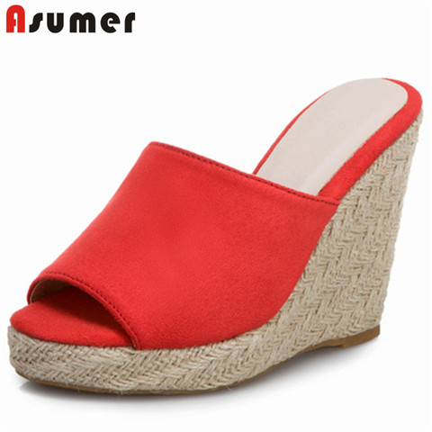 ASUMER 2022 de gran tamaño 46 mujeres sandalias bandada de colores de moda de verano fiesta baile zapatos casuales zapatos de mujer de plataforma de cuñas sandalias ► Foto 1/6