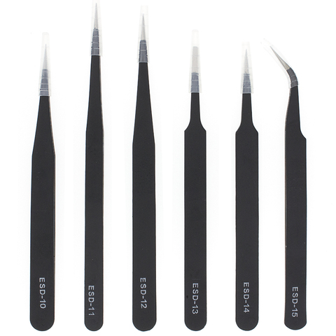 Kit de pinzas industriales de 1,5mm, juego de pinzas de acero inoxidable antiestático, herramientas de reparación, ESD-10 de circuito integrado 11 12 13 14 ESD-15 ► Foto 1/6