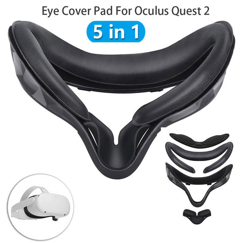 Almohadilla de cubierta ocular para Oculus Quest 2, cubierta para máscara de ojos, bloqueo de luz, suave, de cuero PU, VR, para lente Quest 2, almohadilla antifugas para la nariz ► Foto 1/6