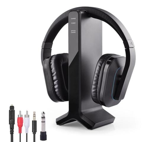 Avantree HT280 2,4G auriculares inalámbricos RF para ver televisión con transmisor base de carga sin retraso y emparejamiento automático, alcance de 100 pies ► Foto 1/6