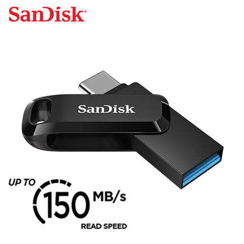 Sandisk-Pen Drive Flash para coche, 32GB, 64GB, 128 tipo GB c, USB 3,1, OTG, disco U tipo C, ordenador, teléfono, doble uso, cifrado de alta velocidad, 150 M/S ► Foto 1/5