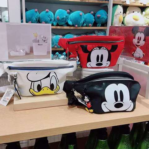 Disney-Bolso con cinturón para hombre y mujer, bandolera de hombro de Mickey Mouse, bolso de pecho para niños y niñas ► Foto 1/5