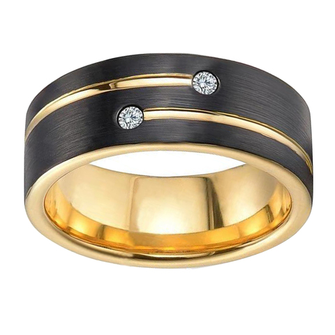 Anillo de carburo de tungsteno para hombre y mujer, sortija de boda, aniversario, incrustaciones, piedra brillante, joyería ► Foto 1/6