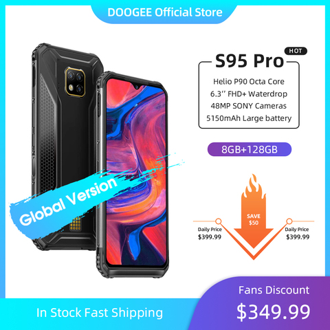 DOOGEE-teléfono inteligente S95 Pro IP68/IP69K, procesador Helio P90, Octa Core, 8GB RAM, ROM 128GB, móvil resistente Modular, pantalla de 6,3 pulgadas, batería de 5150mAh, cámara de 48MP, Android 9 ► Foto 1/6