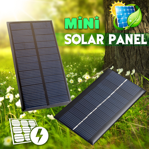 Panel Solar portátil de 2V, 5V, 6V, 12V, Mini Sistema Solar DIY para cargadores de teléfono celular, 0,3 W, 0,8 W, 1W, 1,2 W, 1,5 W, 2W, 5W ► Foto 1/4