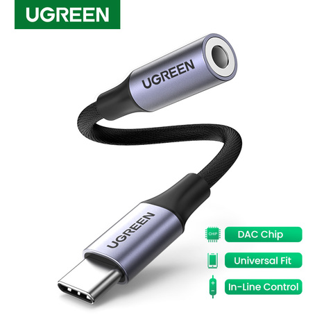 UGRREN-Adaptador de conector hembra de auriculares USB tipo C a 3,5mm, Cable de Audio auxiliar, Chip DAC para Pixel 4 3 2 XL iPad Pro Aux ► Foto 1/6